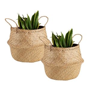 Decorative Handmade PHU HAO Brand Natural <b>STRAW</b> BELLY <b>BASKETS</b> Foldable Wicker <b>Basket</b> for Laundry and Storage Home Decoration - Product Image 1