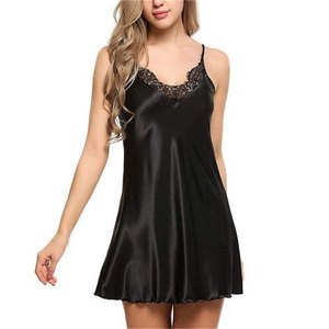 Conjunto de pijama de satén con tacto de seda para mujer, con camisa con cuello y botones y pantalones largos, traje de noche suave y cómodo - Product Image 4