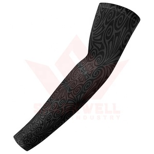 Manchons de cyclisme à impression par sublimation, anti-UV, en Spandex et Polyester, unisexe, pour adultes, compression sportive - Product Image 6