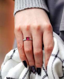 Rubino (3/4 ct.) t.w.) e Zaffiro Bianco (1 ct.) t.w.) Anello in Argento Sterling |   Macy's - Product Image 3