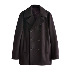 High Quality <b>Long</b> Peacoat Chocolate Brown Color <b>Wool</b> Trench Double Breasted Lightweight Office Work Formal Pea <b>Coat</b> - Product Image 1