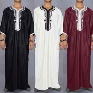 ชุดโทบแบบลำลองประดับลูกปัดสำหรับผู้ชายมุสลิมทันสมัย ผ้าโพลีเอสเตอร์ 100% ความยาวระดับข้อเท้า น้ำหนักเบา ระบายอากาศได้ดี เหมาะสำหรับเดือนรอมฎอนและวันอีด - Product Image 2