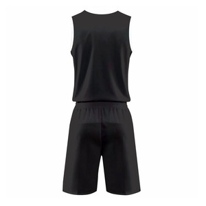 Ensemble de maillots de basket-ball sublimés personnalisés, col en V, sans manches, imprimé géométrique, évacuation de l'humidité, unisexe, vêtements d'équipe pour adultes - Product Image 4