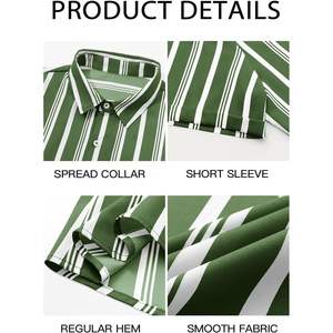 2025 camisa hawaiana de verano de manga corta con botones a rayas informal para hombre, ropa de playa, Tops en tamaño 3XL para vacaciones Hippie - Product Image 5