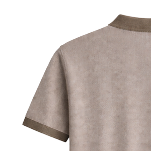 Polo en tricot à rayures diffusées pour homme, manches courtes, coton premium texturé, coupe ajustée, décontracté et élégant, idéal pour l'été, vente en gros - Product Image 6