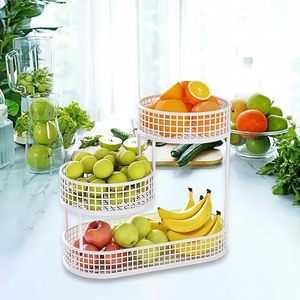 Cesta de Frutas de Tres Niveles, Estante de Almacenamiento Rectangular Blanco Apilable, Organizador de Cocina de Diseño Minimalista - Product Image 5