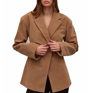 Blazer de mujer 2026 estilo europeo-americano con cuello en V y lazo en la cintura, casual, elegante, a la moda, de manga larga, para hermandades, OEM, venta al por mayor, personalizado - Product Image 1