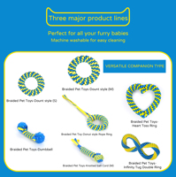 Juguetes Ecológicos para Perros Activos, Pelota de Nailon Resistente con Nudos en Amarillo y Azul Brillante, Forma de Hueso, Alivia la Ansiedad, Limpia los Dientes