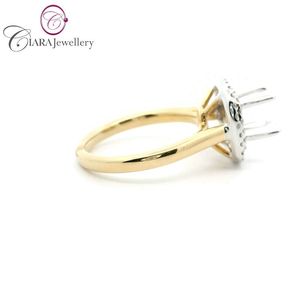 PRIX DE GROS LUXE 18K AU750 FORME CLASSIQUE DOUBLE HALO OR BLANC RÉEL DIAMANT NATUREL 0.30CT MONTAGE DE BAGUE ANNIVERSAIRE DE MARIAGE - Product Image 4