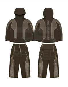 Chándal cortavientos 100% nailon en diferentes colores, pantalón y chaqueta con capucha, líneas reflectantes, chándal cortavientos para hombre. - Product Image 3