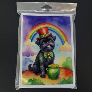 Affenpinscher St Patrick's Day Tarjetas de felicitación Paquete de 8 Whimsical A7 Tamaño 5x7 Tarjetas de nota en blanco con sobres - Product Image 3