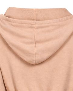Sweat-shirt à capuche zippé beige pour femme, coupe ajustée, manches longues, style streetwear décontracté, en molleton, fabrication ODM avec logo personnalisé - Product Image 6