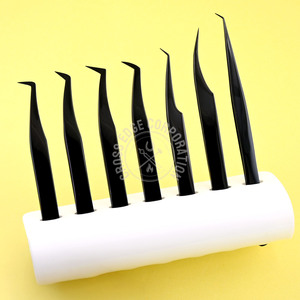 Pince à épiler d'extension de cils personnalisée, courbure à 75 degrés, matériau en acier inoxydable, adhérence parfaite à 90 degrés, cils de 0.03mm, ne glissent jamais - Product Image 1