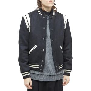 Veste universitaire en laine de luxe noire et blanche vierge pour hommes Logo vierge broderie letterman bombardier personnalisé confort pour hommes - Product Image 1