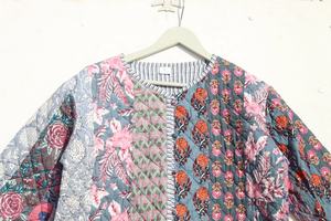 Veste patchwork femme | Vêtements d'extérieur imprimés colorés vintage | Manteau décontracté Boho coupe ample pour femme - Product Image 5