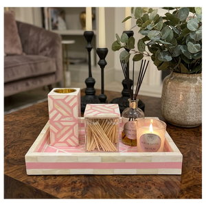 Fabricant indien : Ensemble Bakhoor avec incrustation de nacre, comprenant plateau, boîte et encensoir, et ensemble Bakhoor Mubkara avec incrustation de nacre, brûleur d'oud Medkhan - Product Image 5