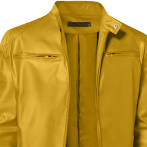 Veste en cuir pour homme, design unique, style punk, fermeture éclair, nouvelle collection pour moto, marque de mode - Product Image 4