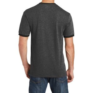 Custom Dark Charcoal Solid Tee Snug Sleeve Muscle Fit High Elastic Combed <b>Stretch</b> Cotton Daily Workout Gym Sports <b>Shirts</b> - Product Image 2