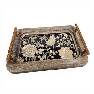 High Quality Premium Luxury Handcrafted Wooden <b>Tray</b> Industrial Mina Collection Custom Size for Dining Table Home Decor Wedding - Product Image 2