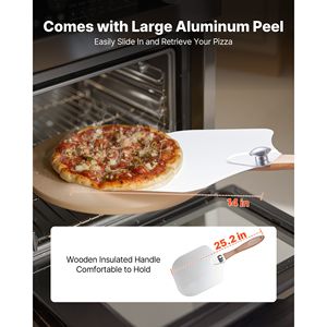 Grande Pietra Refrattaria in Cordierite da 15 Pollici con Raschietto in Metallo, Resistente al Calore fino a 1450°F, Utensili per Pizza in Confezione Regalo - Product Image 4