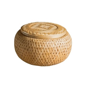 Vietchoice Storage Flower Pot Tea Canister Gift <b>Box</b> Handwoven Bamboo Biodegradable Eco-Friendly Flexible Classic Design Beverage - Product Image 3