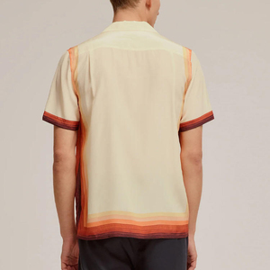 Camiseta Casual de Manga Corta para Hombre, con Degradado de Color, Corte Holgado, con Ribete en Contraste y Tejido de Tela - Product Image 3