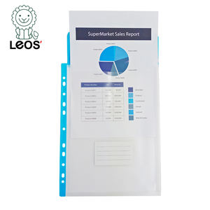 Porte-documents vertical rechargeable Leos' PP A4 modèle 523-V, 11 trous de perforation, imperméable, durable, couleurs personnalisées, pratique - Product Image 3