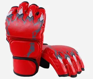 Guantes Profesionales de Piel Sintética PU de Medio Dedo para MMA, Sanda, Boxeo, UFC, Lucha y Entrenamiento, Tallas 8oz y 12oz - Product Image 5