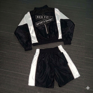 Ensemble de shorts de sport décontractés pour femmes, veste à manches longues avec fermeture éclair et shorts, ensemble deux pièces de couleur unie - Product Image 2