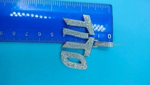 Pendentif Lettre Prénom Personnalisé en Argent 925 Plaqué Rhodium, Style Hip Hop Tendance, Sertissage Moissanite VVS Taille Brillant, Cadeau Unisexe - Product Image 3