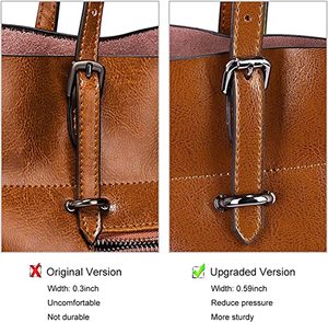 Bolso Tote de Cuero Genuino Marrón con Diseño de Caramelo para Mujer, con Dos Correas, Colores y Logotipo Personalizables - Product Image 5