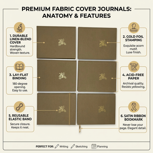 Carnets à couverture en tissu pour la prise de notes, la journalisation, la papeterie, les cadeaux, les collections de boutiques et la vente en gros - Product Image 6