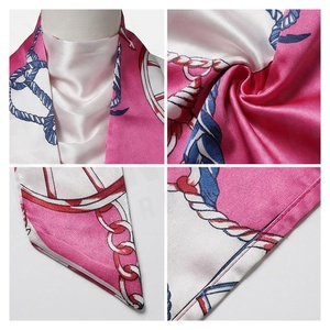 Elegant Women's Square <b>Silk</b> Scarf with Nautical Print Multi-Functional Fashion Accessory All Seasons Polyester Outdoor Use - Product Image 4