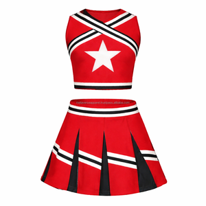 Uniformes de cheerleading personnalisés avec logo en strass, haut sans manches en spandex, short, impression par transfert thermique, couleur personnalisable, haute qualité - Product Image 4