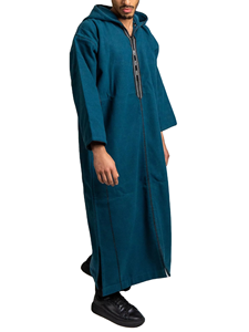 Jubba Thobe Traditionnelle Islamique pour Hommes, Kaftan en Coton à Manches Longues, Poches, Grande Taille, Personnalisable, Couleur Unie, pour l'Aïd, Style Arabie Saoudite - Product Image 2