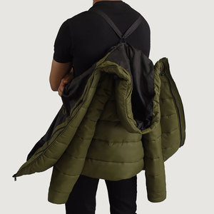 Chaqueta acolchada de corte relajado para hombre con aislamiento térmico, chaqueta acolchada larga para hombre para mayor cobertura en invierno. - Product Image 3