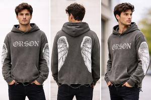 เสื้อฮู้ดดี้ฟลีซโอเวอร์ไซส์สตรีทแวร์สุดหรูสำหรับทุกเพศ |   เสื้อฮู้ดดี้พิมพ์ลายบุผ้าฝ้าย 100% หนานุ่ม ตกแต่งโลโก้ด้วยคริสตัล |   OEM - Product Image 5