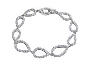 Moissanite Pulsera de plata esterlina Pera Estilo Moissanite Pulsera Mujer Regalo DE BODA Pulsera - Product Image 1