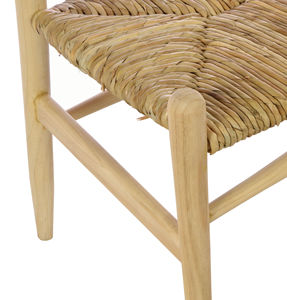 WOODGRANDLIVING Fauteuil scandinave en bois tressé fait main, finition naturelle, siège en rotin, chaise d'appoint de salle à manger, mobilier moderne pour la maison - Product Image 5
