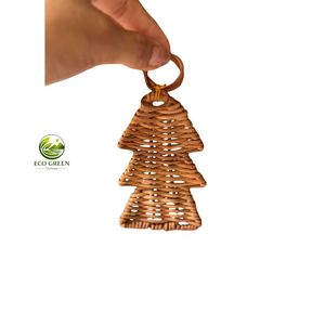 Natural Woven Rattan Christmas Ornaments Handmade Holiday Tree Hanging Decorations Wholesale Gifts - Product Image 1