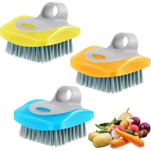 Juego de 3 Cepillos de Cocina con Cerdas Flexibles para Fregar Verduras y Frutas, para Limpiar Patatas, Zanahorias y Otras Frutas y Verduras - Product Image 1