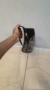 100% haute qualité Viking corne de vin tasse haut tendance Europe-Style sculpté corne à boire Tankard Buffalo Ox corne Agate café - Product Image 3