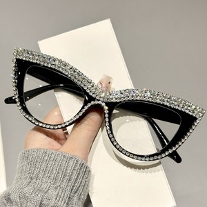 Women's Diamond-Encrusted Cat-Eye <b>Sunglasses</b> with UV400 Protection Lightweight & Comfortable Design - Product Image 3
