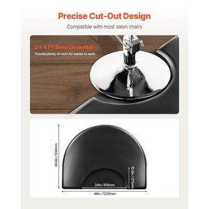Tappetino per salone a semicerchio da 1 pollice di spessore 3X4 FT per parrucchieri per parrucchieri mobili - Product Image 4