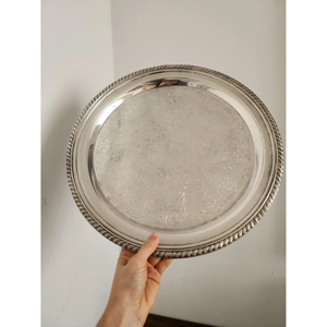 Manufacturer <b>Shiny</b> Polished Metal Serving Platter Silver Color Handmade Table <b>Top</b> Decorative Tray for Home or Hotel for Decor - Product Image 1