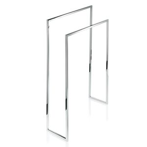 Porte-serviettes élégant en acier inoxydable à double cadre, support autoportant, organisateur de salle de bain, durable, peu encombrant et au design épuré - Product Image 1