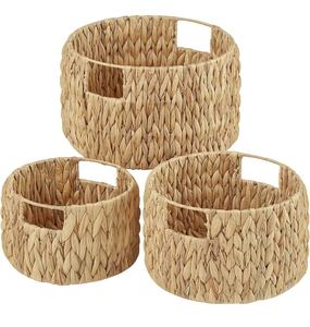 Panier de rangement en jacinthe d'eau, fait main, tissé naturellement, organisateur, fabricant en gros, écologique, personnalisé, pour la maison - Product Image 4