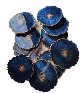 Ensemble de sous-verres en résine personnalisés faits à la main de luxe avec des sous-verres élégants en feuille d'or pour la décoration de la maison, du bar et de la table à manger - Product Image 6