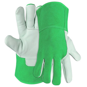 Gants de soudage TIG haute performance en cuir pleine fleur et croûte de cuir, ignifuges, robustes, pour la construction - Product Image 3