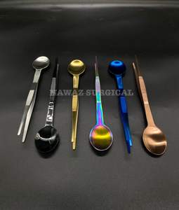 Pince à épiler en acier inoxydable de qualité supérieure, cuillère à épiler colorée, pince de dégustation pour chef, finition personnalisée, outils de décoration alimentaire - Product Image 4